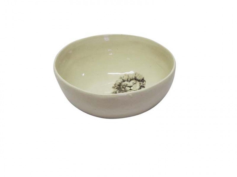 Lion and Lion Cub Snack Bowl Side